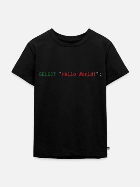 SQL Hello World - Kinder Premium Bio T-Shirt - Schwarz