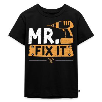 Mr Fix It - DIY - Kids Premium Organic T-Shirt - black - Front - Mikhail (115cm)