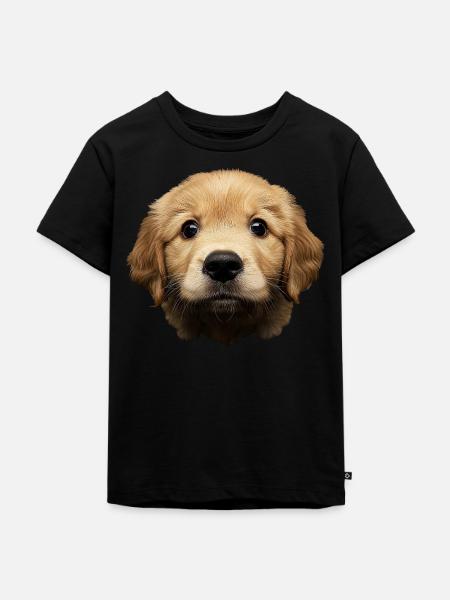 Golden Retriever - Kinder Premium Bio T-Shirt - Schwarz