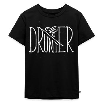 DRUNTER | Drunter & Drüber | Partnerlook - Kinder Premium Bio T-Shirt - Schwarz - Vorne - Mikhail (115cm)