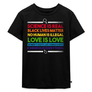 La science, c'est la vie en noir, ça compte, la CDD Rainbow - T-shirt Premium bio Enfant - noir - Devant - Mikhail (115cm)