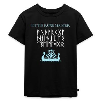 Kinder Wikinger Runen Wikingerschiff - Kinder Premium Bio T-Shirt - Schwarz - Vorne - Mikhail (115cm)
