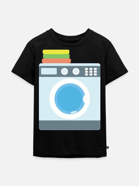 Waschmaschine - Kinder Premium Bio T-Shirt - Schwarz