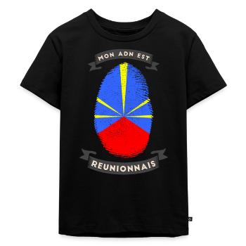 Mon ADN Est Réunionnais - Ile de La Réunion 974 - T-shirt Premium bio Enfant - noir - Devant - Mikhail (115cm)