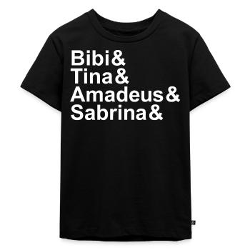 Bibi&Tina&Amadeus&Sabrina&DEIN NAME weiß - Kinder Premium Bio T-Shirt - Schwarz - Vorne - Mikhail (115cm)