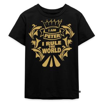 Peter - Kinder Premium Bio T-Shirt - Schwarz - Vorne - Mikhail (115cm)