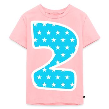 Number 2 - Kids Premium Organic T-Shirt - rose - Front - AI Model Kid Female (0cm)