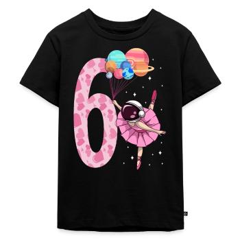 Ballerina Astronaut mädchen 6. geburtstag - Kinder Premium Bio T-Shirt - Schwarz - Vorne - Mikhail (115cm)