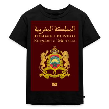 Marokkanischer Reisepass - Kinder Premium Bio T-Shirt - Schwarz - Vorne - Mikhail (115cm)