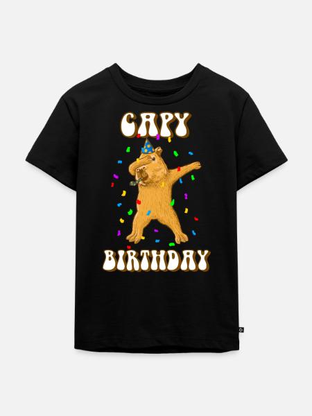Capybara Capy Birthday - Kinder Premium Bio T-Shirt - Schwarz