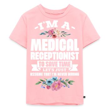 Préposé à la réception médicale - Medical Joke Hospital - T-shirt Premium bio Enfant - rose - Devant - AI Model Kid Female (0cm)