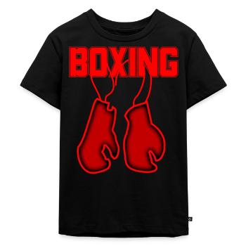 Retro Love Gants de boxe rouges Cadeaux Boxeur - T-shirt Premium bio Enfant - noir - Devant - Mikhail (115cm)