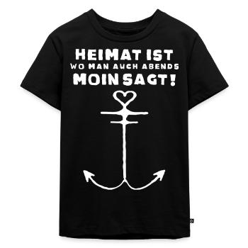 Heimat ist wo man auch abends noch Moin sagt! - Kinder Premium Bio T-Shirt - Schwarz - Vorne - Mikhail (115cm)