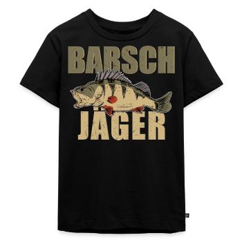 Barsch Jäger Barsche Angeln Kretzer Flussbarsch - Kinder Premium Bio T-Shirt - Schwarz - Vorne - Mikhail (115cm)