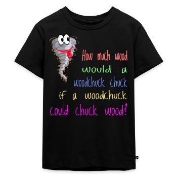 Zungenbrecher woodchuck Tongue Twister - T-shirt Premium bio Enfant - noir - Devant - Mikhail (115cm)