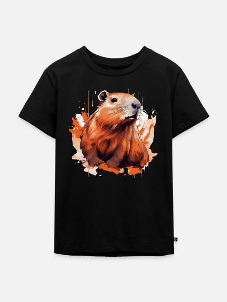 Capybara - Kinder Premium Bio T-Shirt - Schwarz