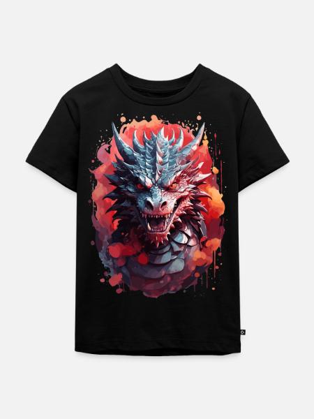 Düsterer Drache der Finsternis - Kinder Premium Bio T-Shirt - Schwarz