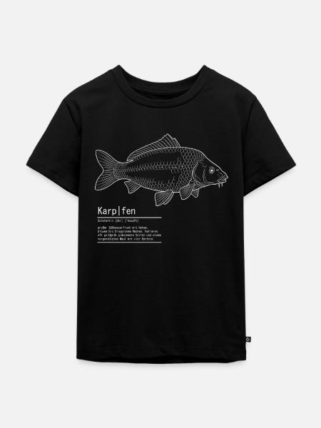 Karpfen Angeln Fischen - Kinder Premium Bio T-Shirt - Schwarz