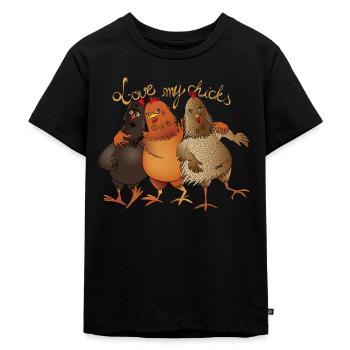 J’adore mes poules - T-shirt Premium bio Enfant - noir - Devant - Mikhail (115cm)