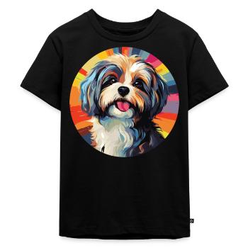 Shih Tzu Löwenhunde Chrysanthemenhund Shih Tzu - Kinder Premium Bio T-Shirt - Schwarz - Vorne - Mikhail (115cm)