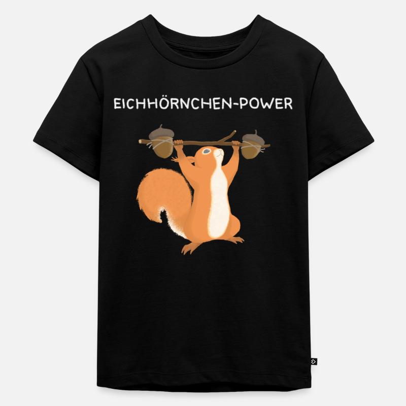 Squirrel power strength training - Kids Premium Organic T-Shirt - black