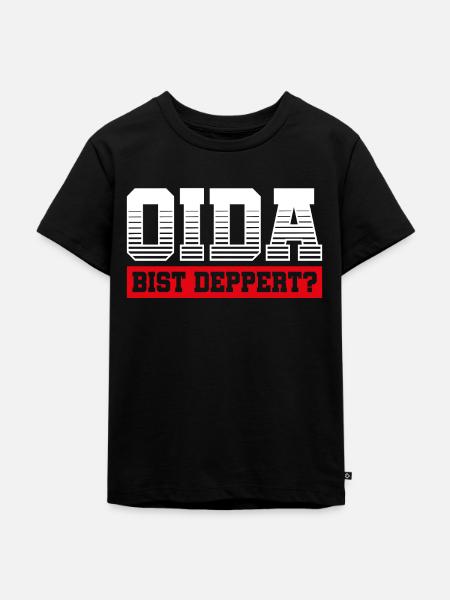 OIDA BIST DEPPERT | MÜNCHEN | MINGA | GESCHENK - Kinder Premium Bio T-Shirt - Schwarz