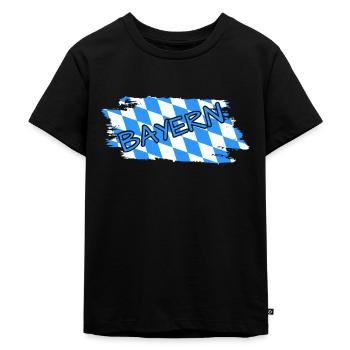 Bayern - Kinder Premium Bio T-Shirt - Schwarz - Vorne - Mikhail (115cm)