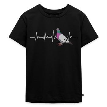 PIGEON PIGEON HEARTBEAT PIGEON PIGEON FANCIER - Kids Premium Organic T-Shirt - black - Front - Mikhail (115cm)