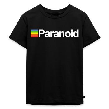 Paranoid - lustiges Retro Design - schwarzer Humor - Kinder Premium Bio T-Shirt - Schwarz - Vorne - Mikhail (115cm)