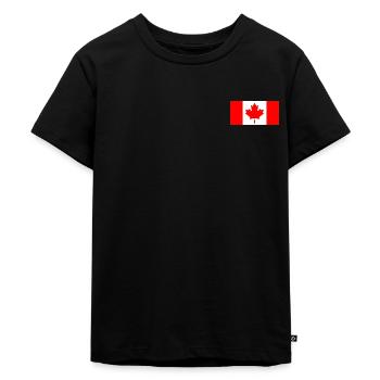 Kanada Flagge - Kinder Premium Bio T-Shirt - Schwarz - Vorne - Mikhail (115cm)