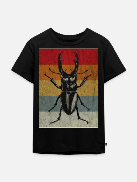 Insekt Kaefer Retro Geschenk Geschenkidee - Kinder Premium Bio T-Shirt - Schwarz