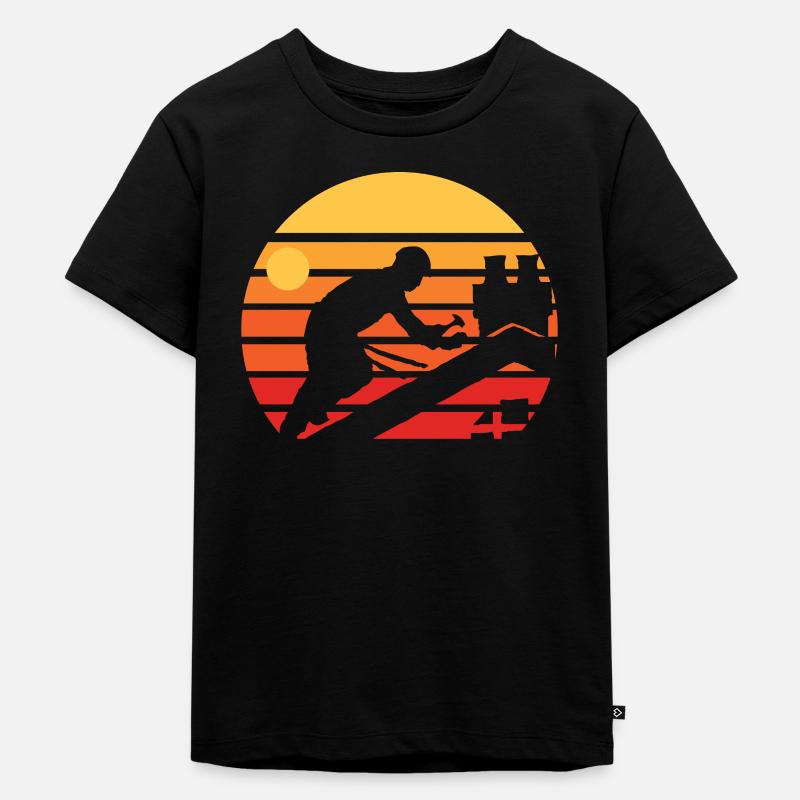 Dachdecker - Kinder Premium Bio T-Shirt - Schwarz