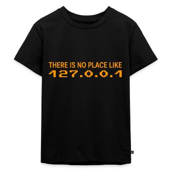 There is no Place like 127 0 0 1 Geschenk - Kinder Premium Bio T-Shirt - Schwarz - Vorne - Mikhail (115cm)
