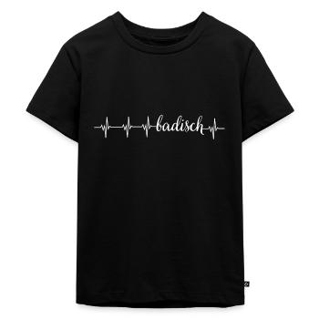 Badisch Pulse Herzschlag Schwarzwald Geschenk - Kinder Premium Bio T-Shirt - Schwarz - Vorne - Mikhail (115cm)