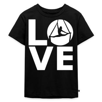 Aerial Silks - Silklove - Aerialist - vertical wipe - Kids Premium Organic T-Shirt - black - Front - Mikhail (115cm)