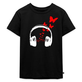 Music in banksy style - Kids Premium Organic T-Shirt - black - Front - Mikhail (115cm)