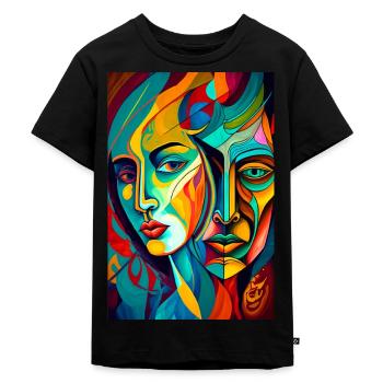 Transformation of two individuals - Kids Premium Organic T-Shirt - black - Front - Mikhail (115cm)