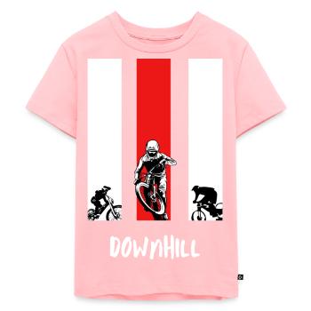 Downhill Stripes - Kids Premium Organic T-Shirt - rose - Front - AI Model Kid Female (0cm)