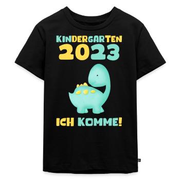 Kindergarten 2023 Ich Komme Jungen Kita Geschenk - Kinder Premium Bio T-Shirt - Schwarz - Vorne - Mikhail (115cm)