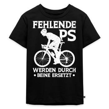 Radfahrer Bike Fahrrad - Kinder Premium Bio T-Shirt - Schwarz - Vorne - Mikhail (115cm)