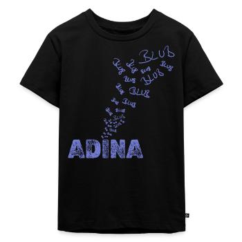 Blubbern für Adina Segeln Wassersport - Kinder Premium Bio T-Shirt - Schwarz - Vorne - Mikhail (115cm)