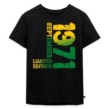 1971 September Limited Edition 52. Geburtstag Deko - Kinder Premium Bio T-Shirt - Schwarz - Vorne - Mikhail (115cm)