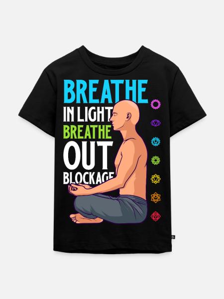 Chakra Atmung - Blockaden lösen - Kinder Premium Bio T-Shirt - Schwarz
