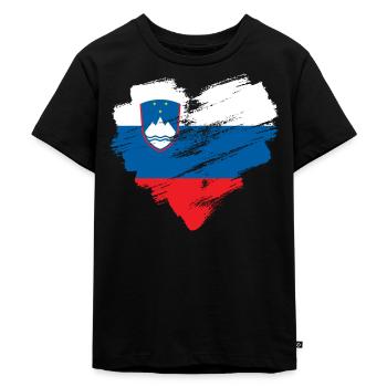 Slowenien - Kinder Premium Bio T-Shirt - Schwarz - Vorne - Mikhail (115cm)