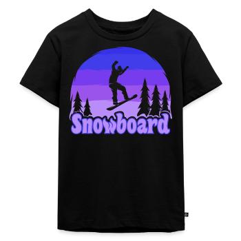 Snowboard Snowboarding - T-shirt Premium bio Enfant - noir - Devant - Mikhail (115cm)