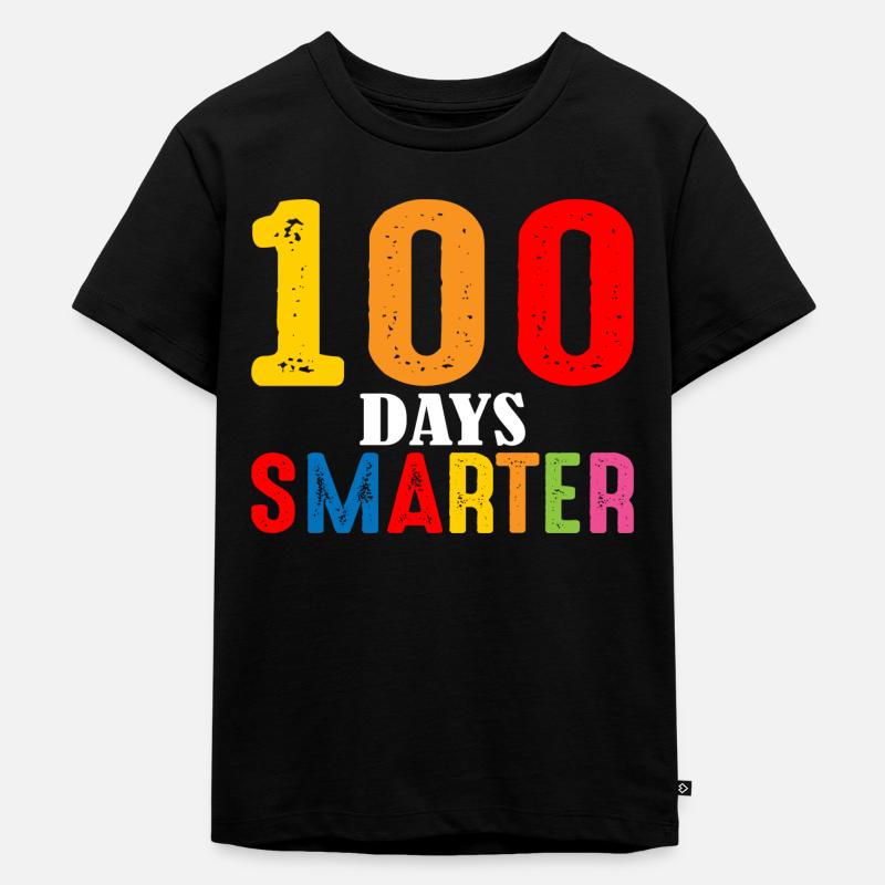 100 Days Smarter - Kinder Premium Bio T-Shirt - Schwarz