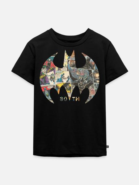 Batman 80 Jahre Comic - Kinder Premium Bio T-Shirt - Schwarz