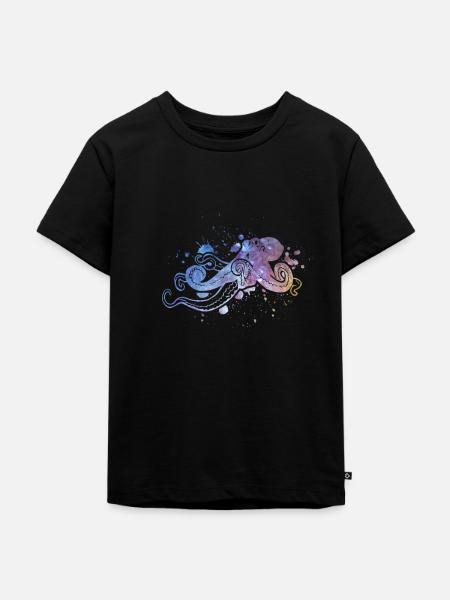 Octopus - Kinder Premium Bio T-Shirt - Schwarz