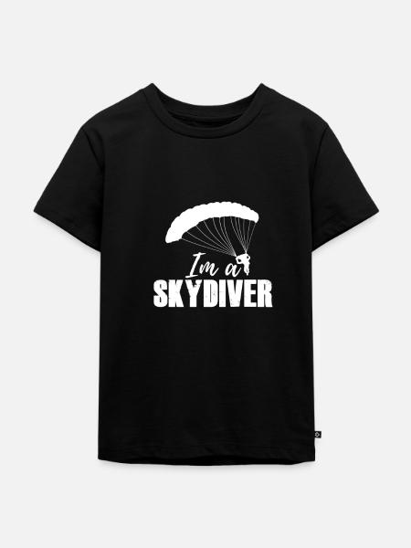 Skydiver - Kinder Premium Bio T-Shirt - Schwarz
