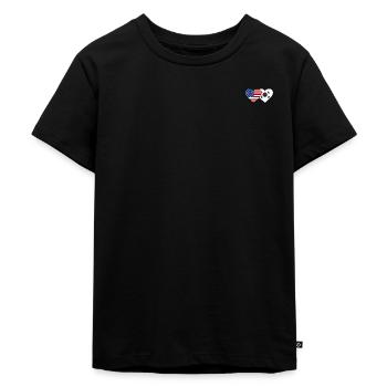 États-Unis, Corée du Sud, Drapeau Coeur - T-shirt Premium bio Enfant - noir - Devant - Mikhail (115cm)